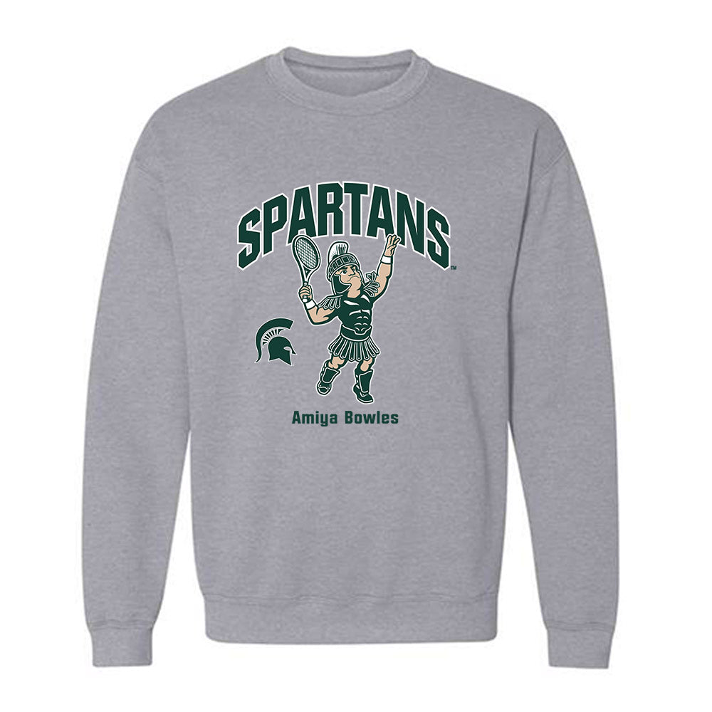 Michigan State - NCAA Women's Tennis : Amiya Bowles - Fashion Shersey Crewneck Sweatshirt-0