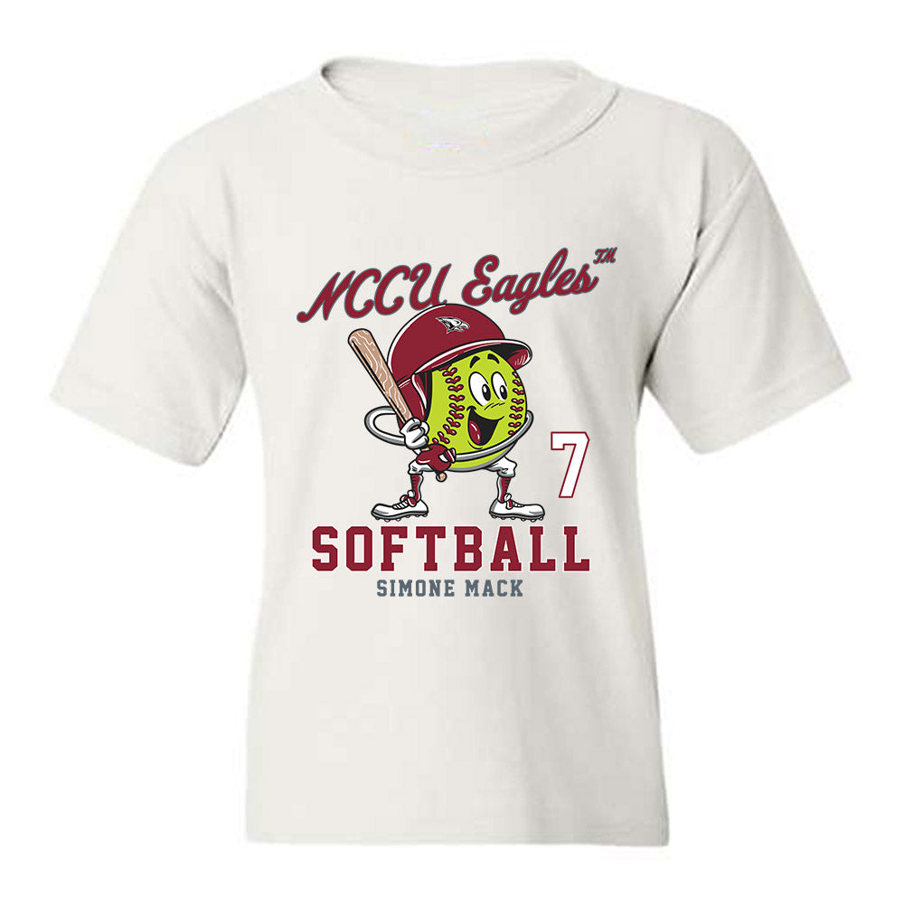 NCCU - NCAA Softball : Simone Mack - Fashion Shersey Youth T-Shirt-0