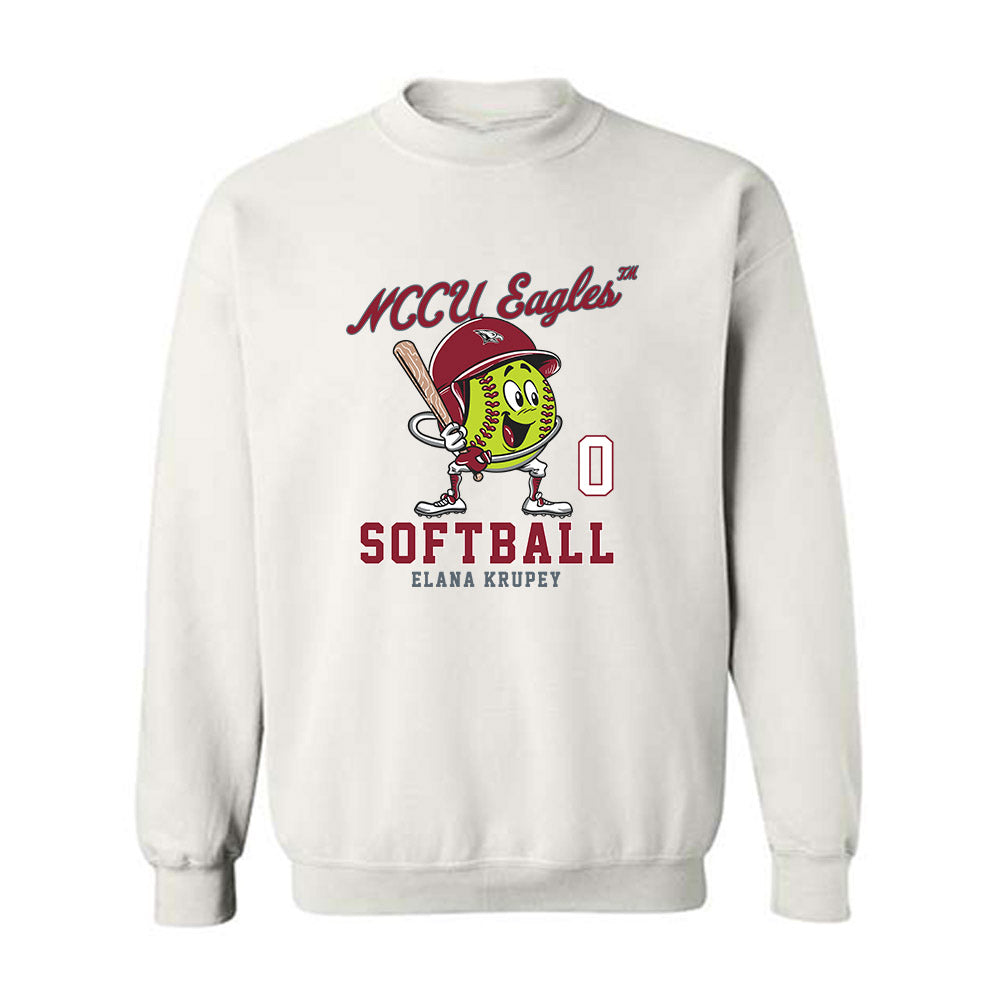 NCCU - NCAA Softball : Elana Krupey - Fashion Shersey Crewneck Sweatshirt-0