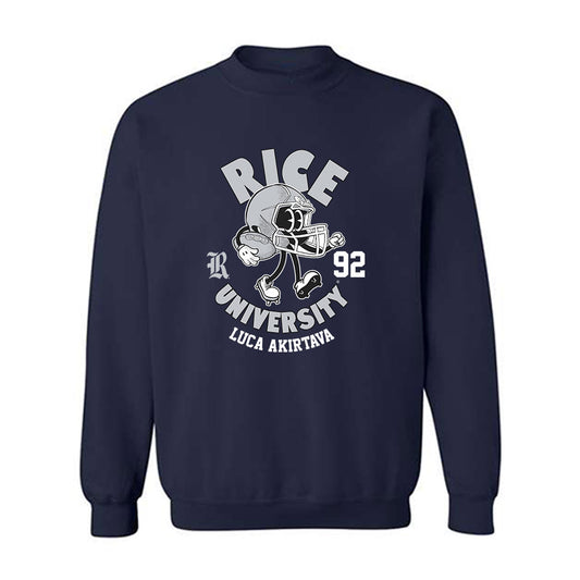 Rice - NCAA Football : Luca Akirtava - Fashion Shersey Crewneck Sweatshirt-0