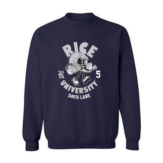 Rice - NCAA Football : Davis Lane - Fashion Shersey Crewneck Sweatshirt-0