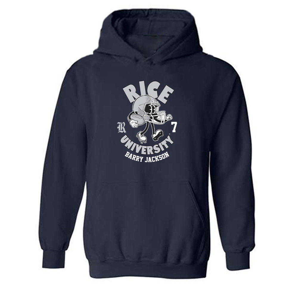 Rice - NCAA Football : Barry Jackson - Fashion Shersey Hooded Sweatshirt-0