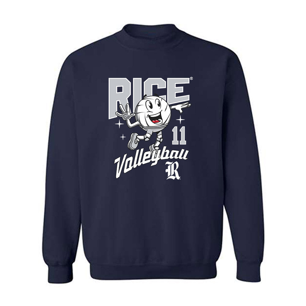 Rice - NCAA Women's Volleyball : Ellie Schneider - Fashion Shersey Crewneck Sweatshirt-0