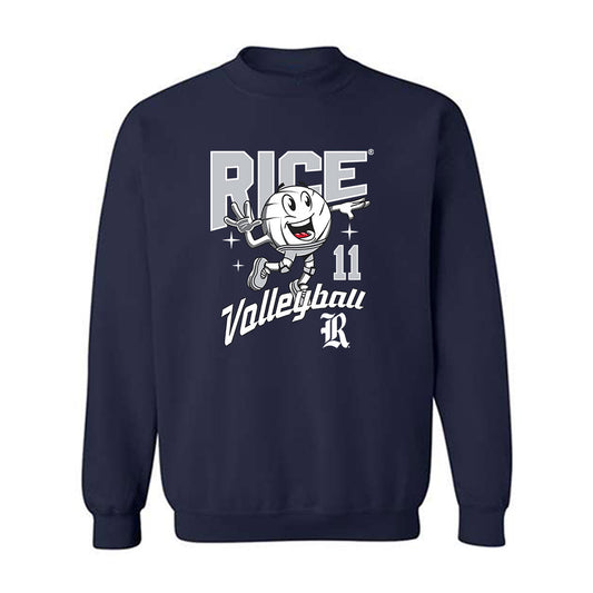 Rice - NCAA Women's Volleyball : Ellie Schneider - Fashion Shersey Crewneck Sweatshirt-0