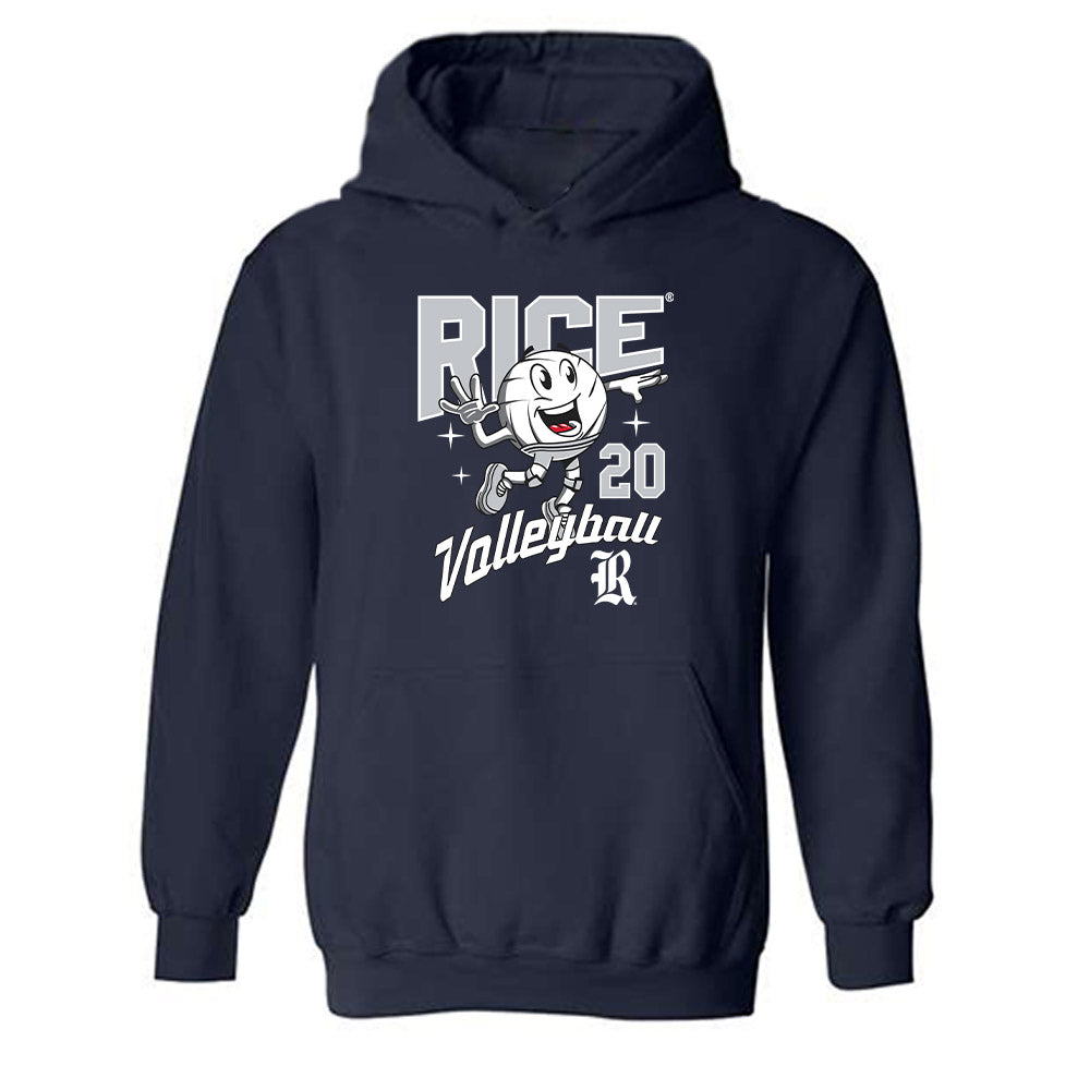 Rice - NCAA Women's Volleyball : Aaliyah Smith - Fashion Shersey Hooded Sweatshirt-0