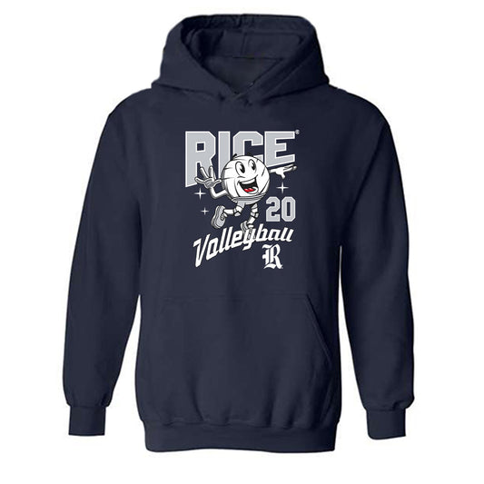 Rice - NCAA Women's Volleyball : Aaliyah Smith - Fashion Shersey Hooded Sweatshirt-0