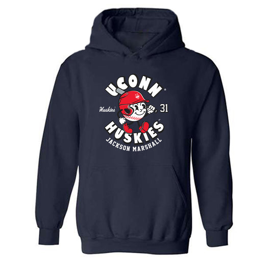 UConn - NCAA Baseball : Jackson Marshall - Fashion Shersey Hooded Sweatshirt-0