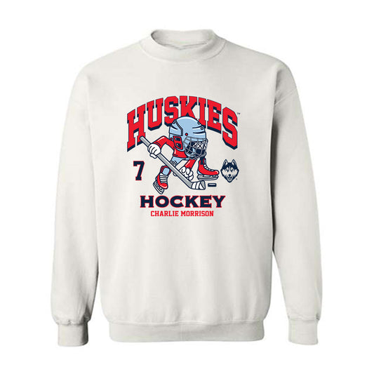 UConn - NCAA Men's Ice Hockey : Charlie Morrison - Fashion Shersey Crewneck Sweatshirt-0