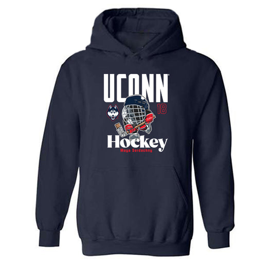 UConn - NCAA Women's Ice Hockey : Maya Serdachny - Fashion Shersey Hooded Sweatshirt-0
