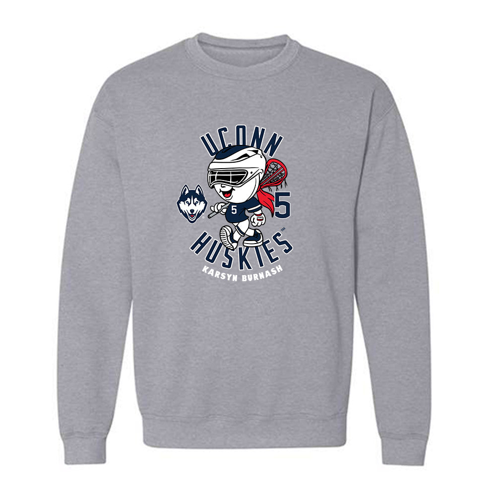 UConn - NCAA Women's Lacrosse : Karsyn Burnash - Fashion Shersey Crewneck Sweatshirt-0