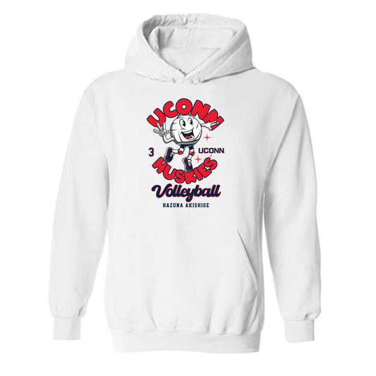 UConn - NCAA Women's Volleyball : Hazuna Akishige - Fashion Shersey Hooded Sweatshirt-0