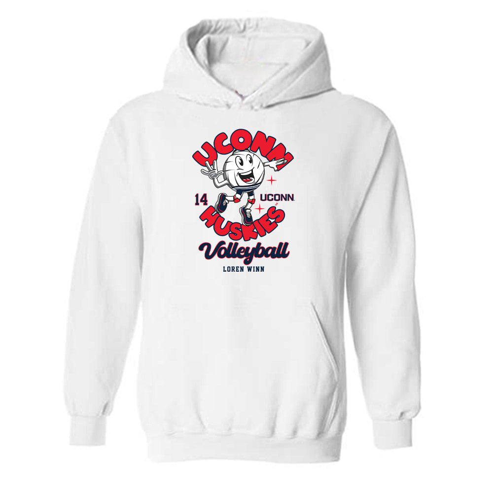 UConn - NCAA Women's Volleyball : Loren Winn - Fashion Shersey Hooded Sweatshirt-0