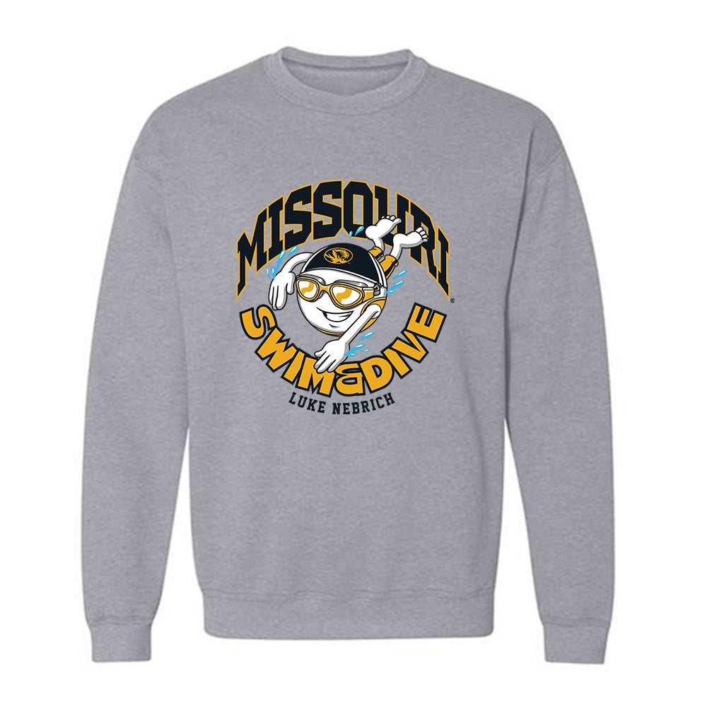 Missouri - NCAA Women's Swimming & Diving : Luke Nebrich - Fashion Shersey Crewneck Sweatshirt-0