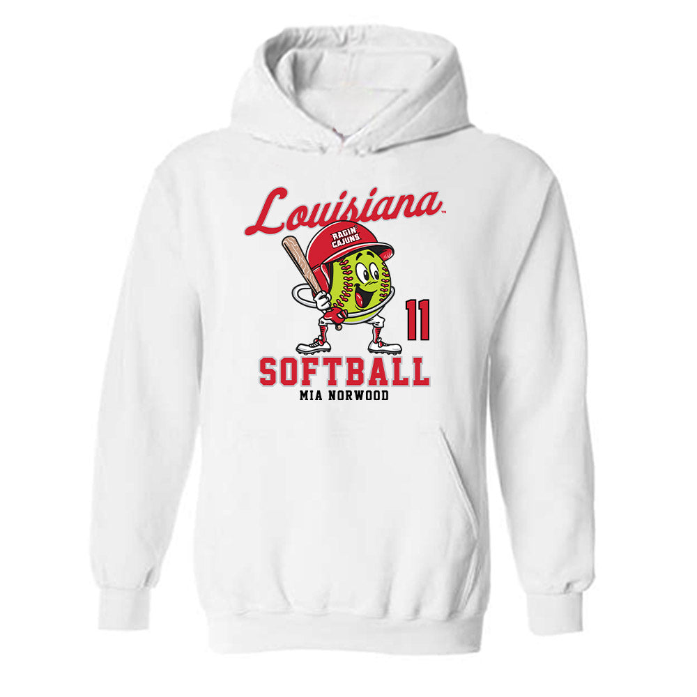 Louisiana - NCAA Softball : Mia Norwood - Fashion Shersey Hooded Sweatshirt-0