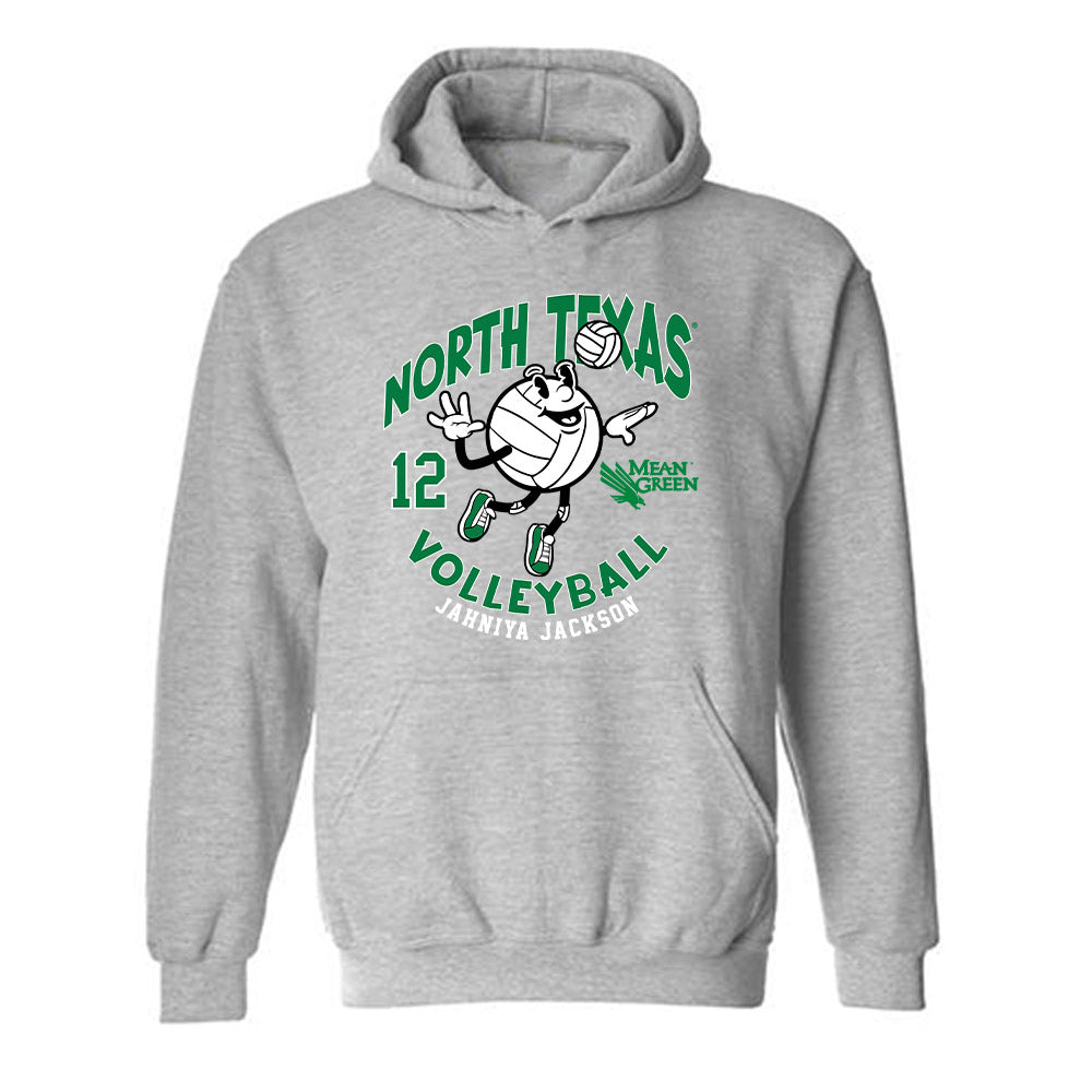 North Texas - NCAA Women's Volleyball : Jahniya Jackson - Fashion Shersey Hooded Sweatshirt-0