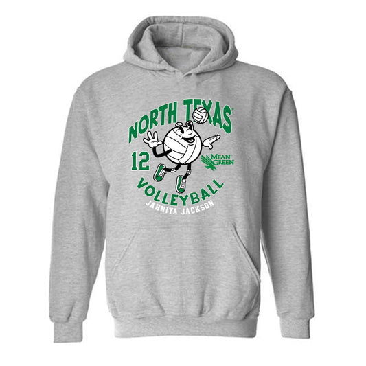North Texas - NCAA Women's Volleyball : Jahniya Jackson - Fashion Shersey Hooded Sweatshirt-0