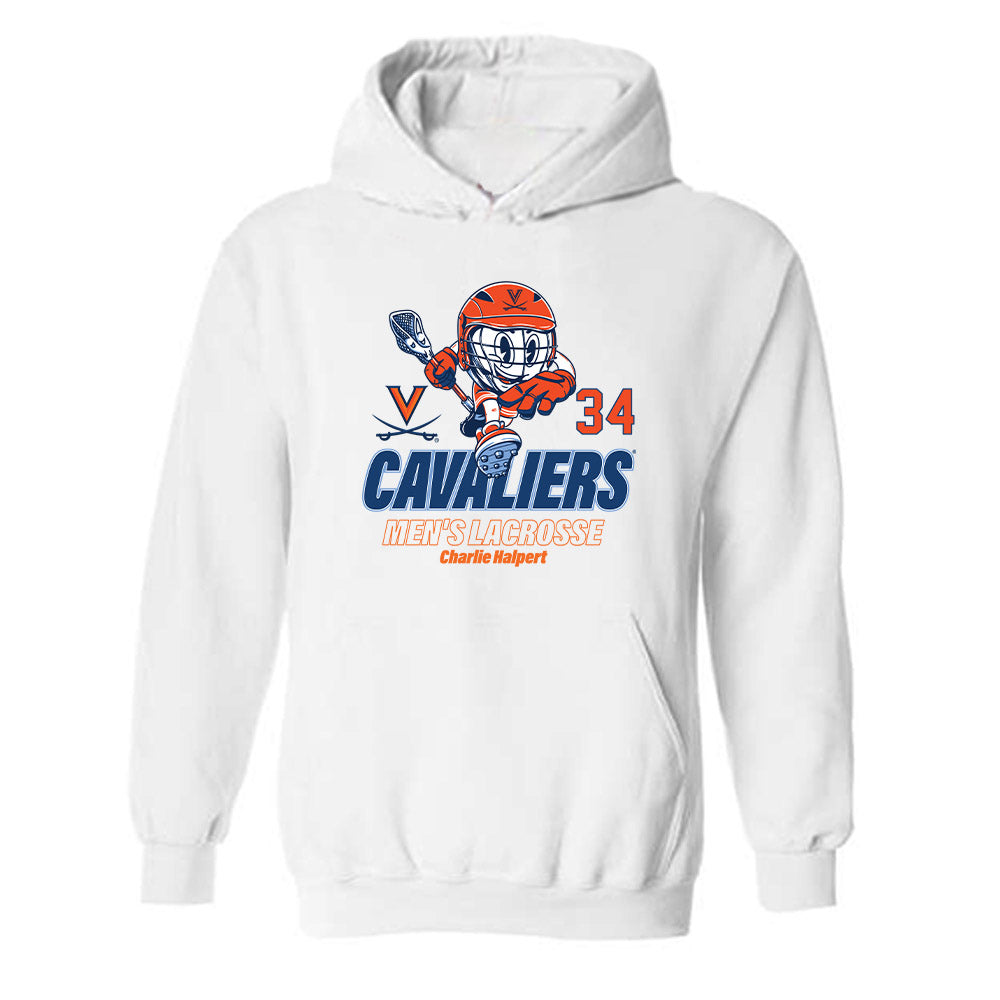 Virginia - NCAA Men's Lacrosse : Charlie Halpert - Fashion Shersey Hooded Sweatshirt-0