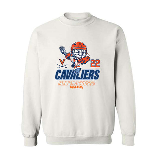 Virginia - NCAA Men's Lacrosse : Elijah Petty - Fashion Shersey Crewneck Sweatshirt-0