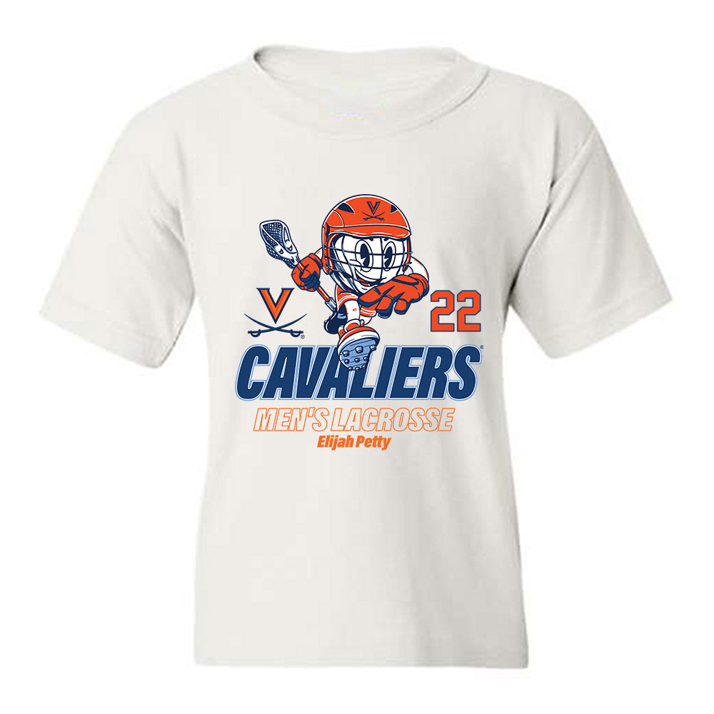 Virginia - NCAA Men's Lacrosse : Elijah Petty - Fashion Shersey Youth T-Shirt-0