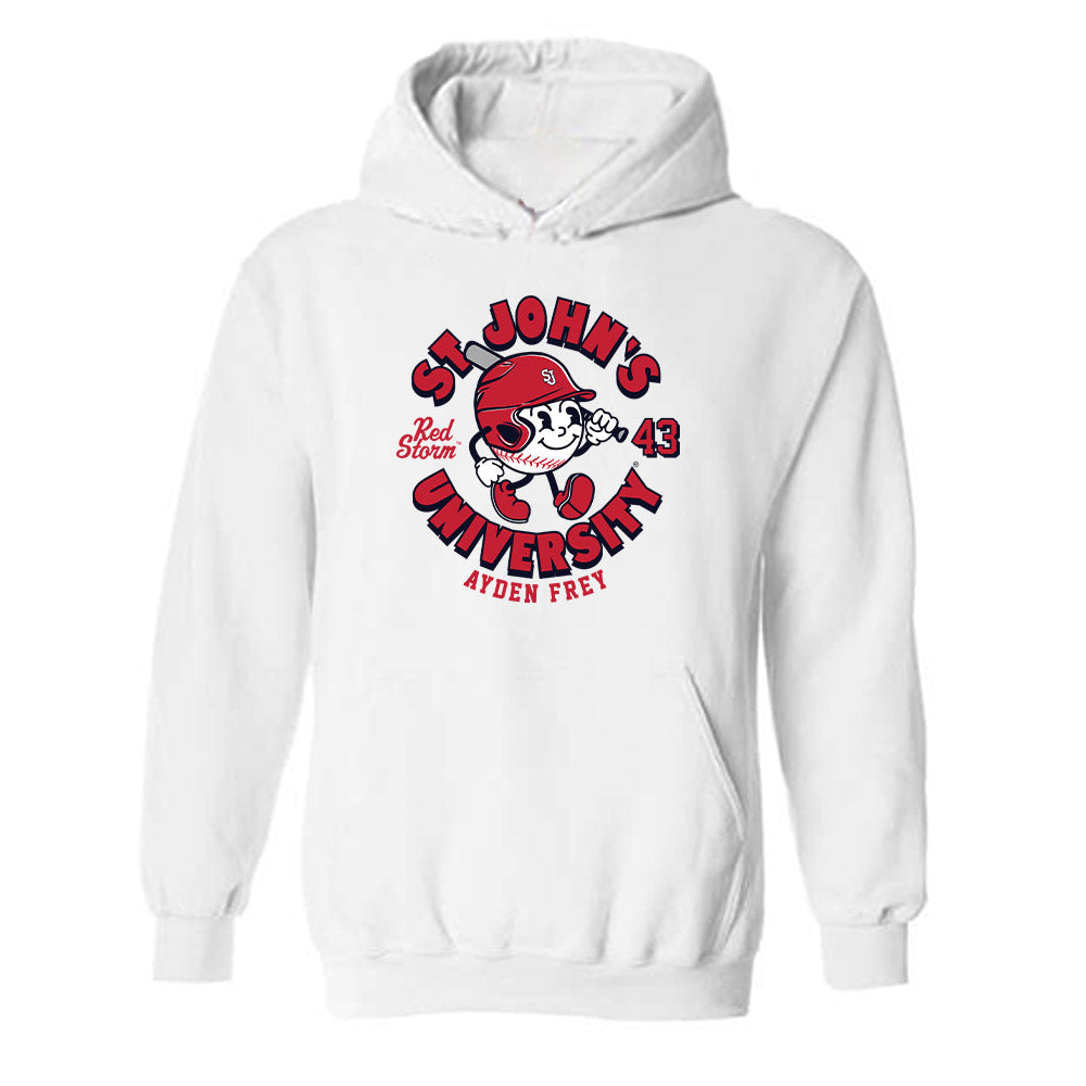 St. Johns - NCAA Baseball : Ayden Frey - Fashion Shersey Hooded Sweatshirt-0