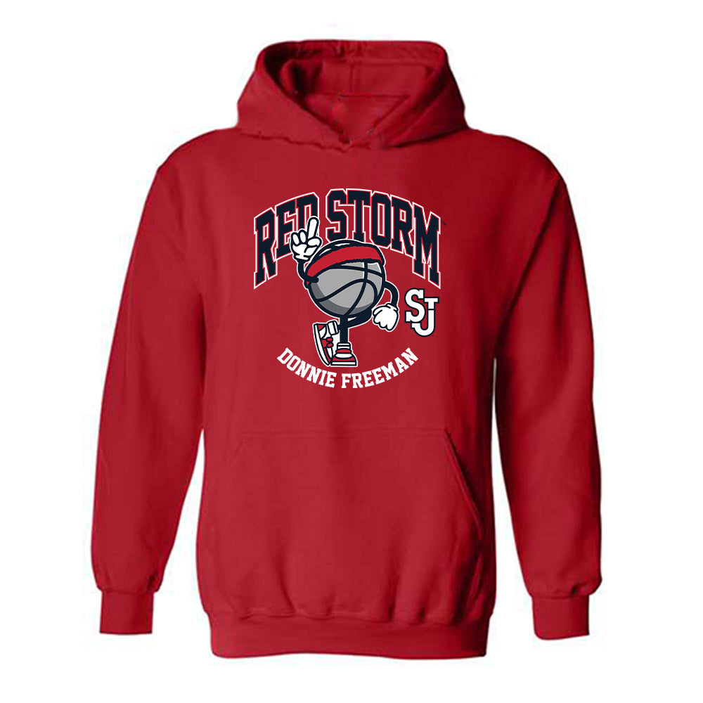 St. Johns - NCAA Men's Basketball : Donnie Freeman - Fashion Shersey Hooded Sweatshirt-0