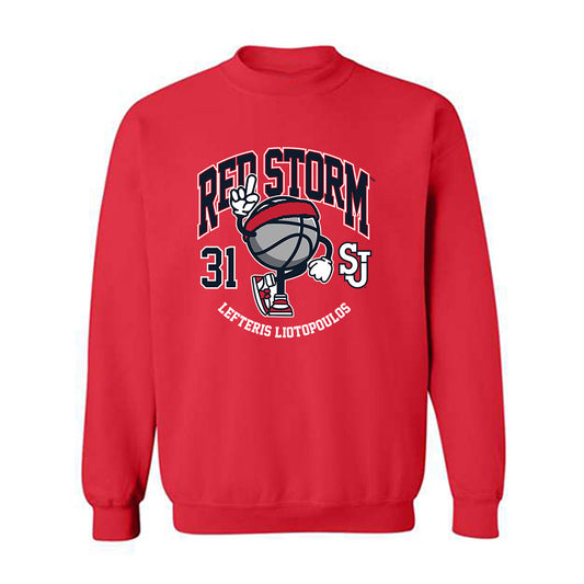 St. Johns - NCAA Men's Basketball : Lefteris Liotopoulos - Fashion Shersey Crewneck Sweatshirt-0