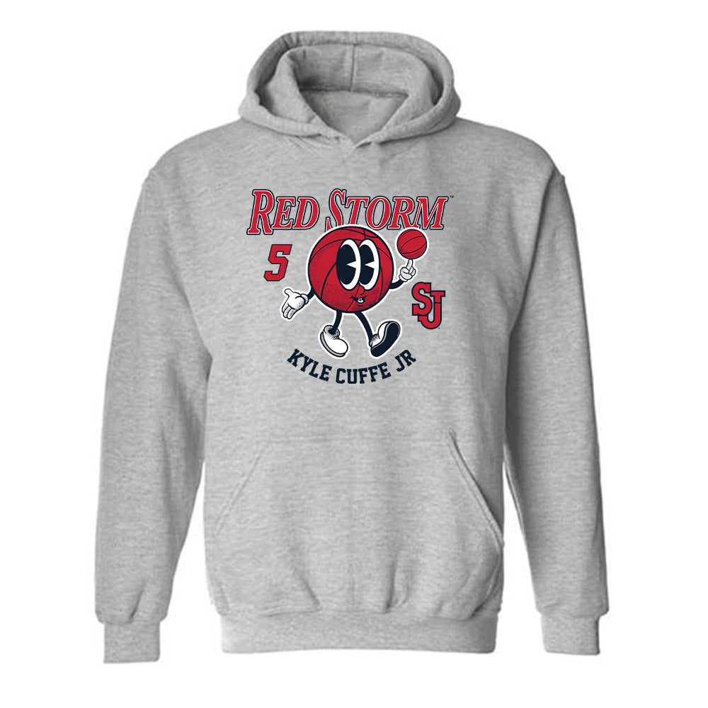 St. Johns - NCAA Men's Basketball : Kyle Cuffe Jr - Fashion Shersey Hooded Sweatshirt-0