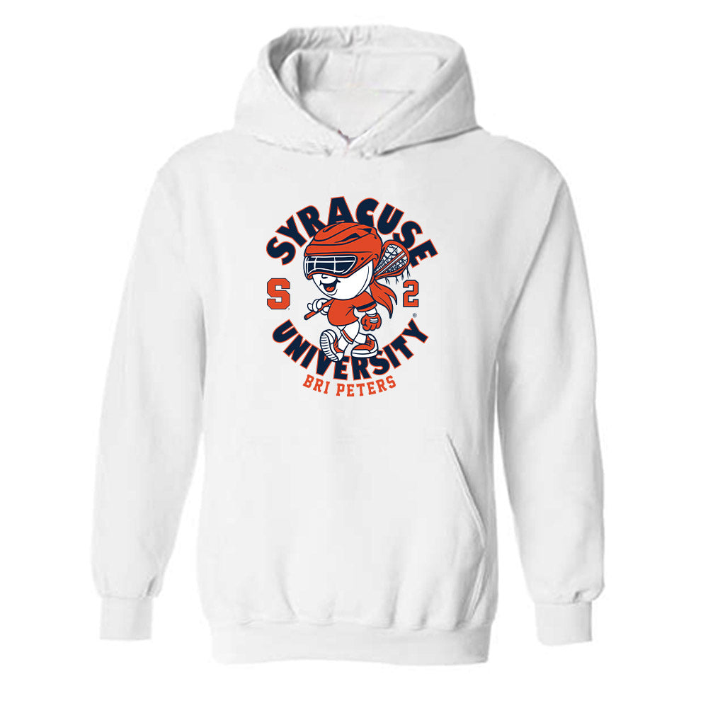 Syracuse - NCAA Women's Lacrosse : Bri Peters - Fashion Shersey Hooded Sweatshirt-0