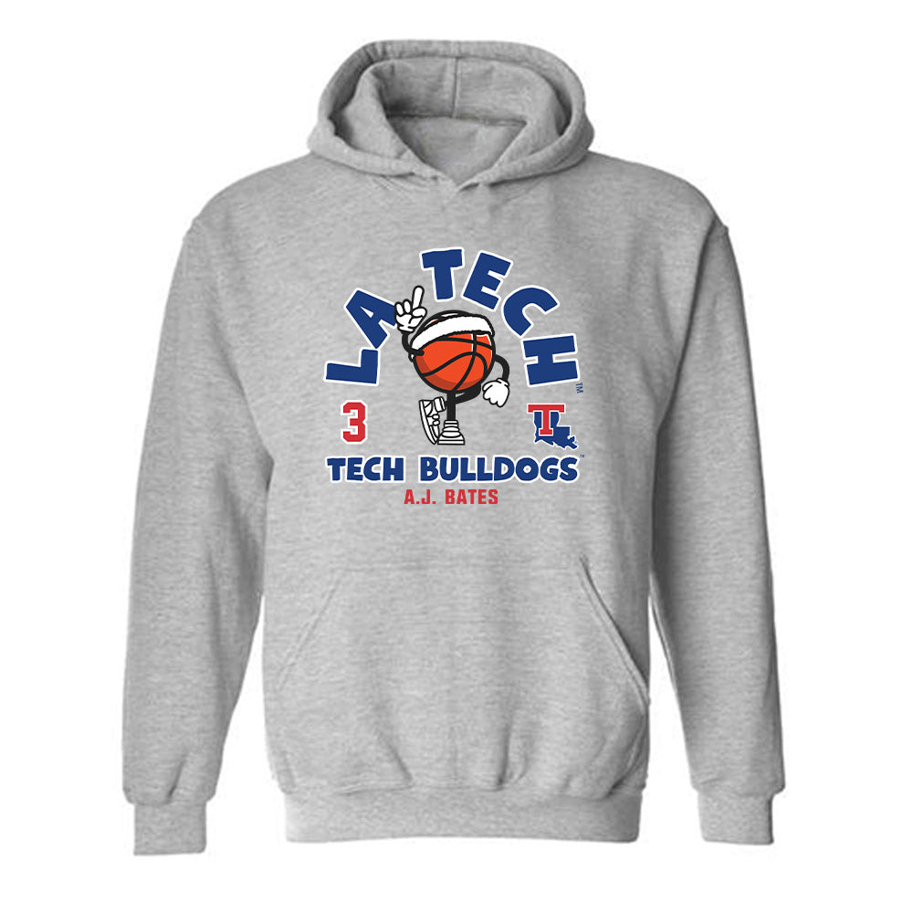LA Tech - NCAA Men's Basketball : A.J. Bates - Fashion Shersey Hooded Sweatshirt-0