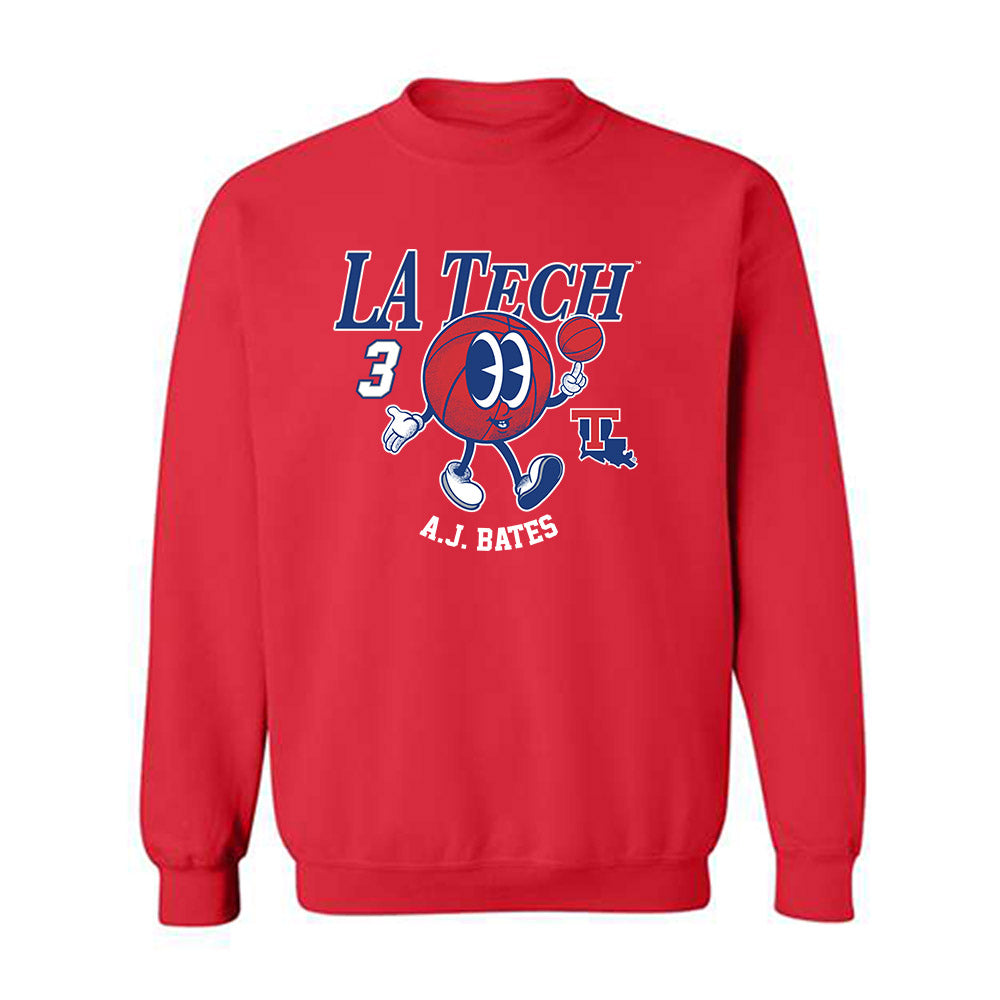 LA Tech - NCAA Men's Basketball : A.J. Bates - Fashion Shersey Crewneck Sweatshirt-0