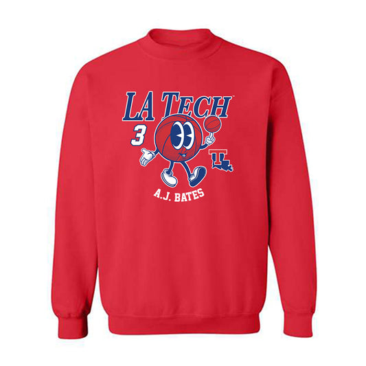 LA Tech - NCAA Men's Basketball : A.J. Bates - Fashion Shersey Crewneck Sweatshirt-0