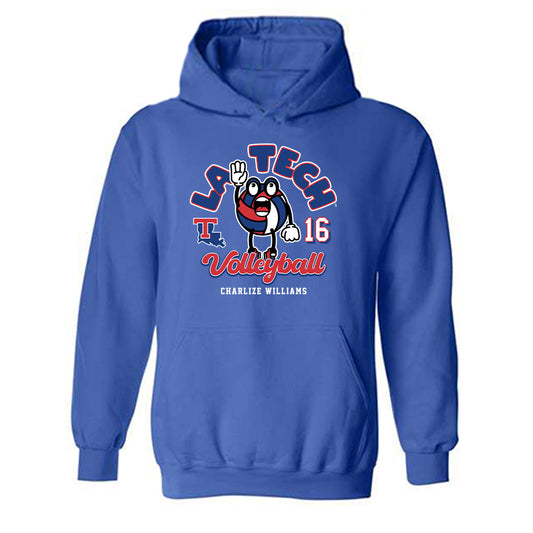 LA Tech - NCAA Women's Volleyball : Charlize Williams - Fashion Shersey Hooded Sweatshirt-0