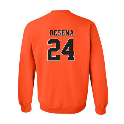 Campbell - NCAA Softball : Amber Desena - Replica Shersey Crewneck Sweatshirt-1