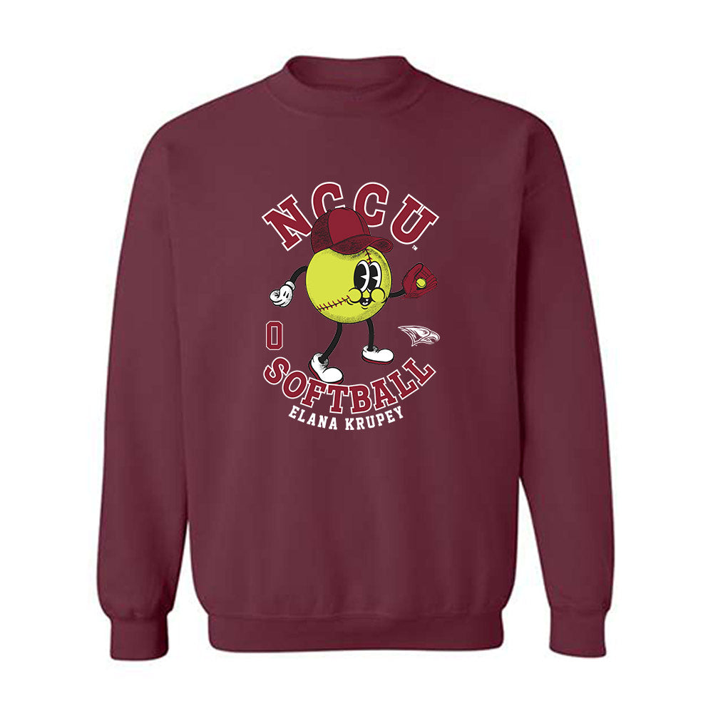 NCCU - NCAA Softball : Elana Krupey - Fashion Shersey Crewneck Sweatshirt-0