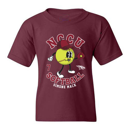 NCCU - NCAA Softball : Simone Mack - Fashion Shersey Youth T-Shirt-0