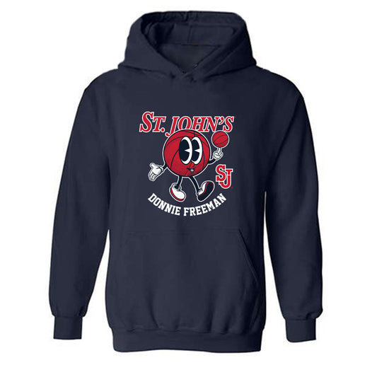St. Johns - NCAA Men's Basketball : Donnie Freeman - Fashion Shersey Hooded Sweatshirt-0