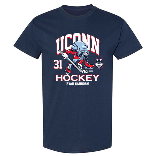 UConn - NCAA Men's Ice Hockey : Ryan Sanborn - Fashion Shersey T-Shirt-0