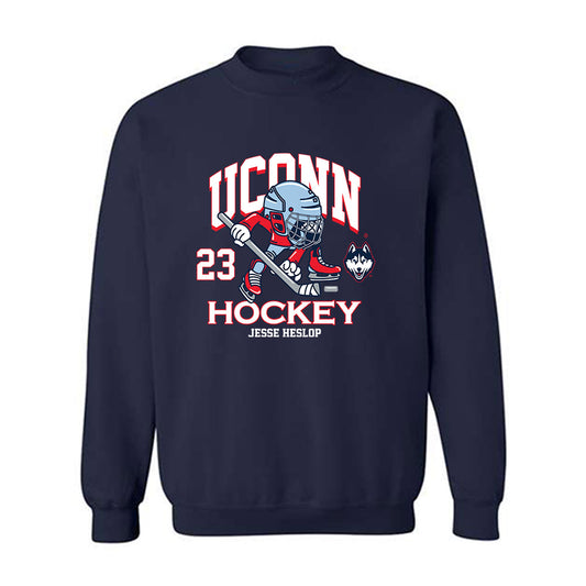 UConn - NCAA Men's Ice Hockey : Jesse Heslop - Fashion Shersey Crewneck Sweatshirt-0