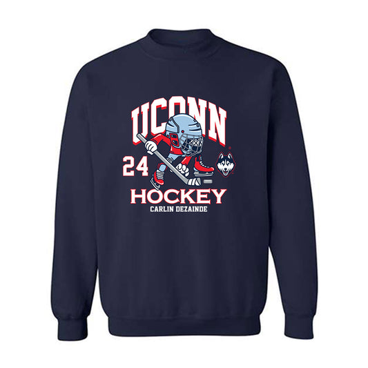 UConn - NCAA Men's Ice Hockey : Carlin Dezainde - Fashion Shersey Crewneck Sweatshirt-0