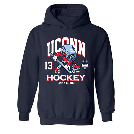 UConn - NCAA Women's Ice Hockey : Emma Eryou - Fashion Shersey Hooded Sweatshirt