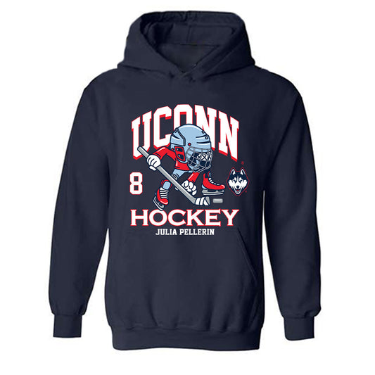 UConn - NCAA Women's Ice Hockey : Julia Pellerin - Fashion Shersey Hooded Sweatshirt-0