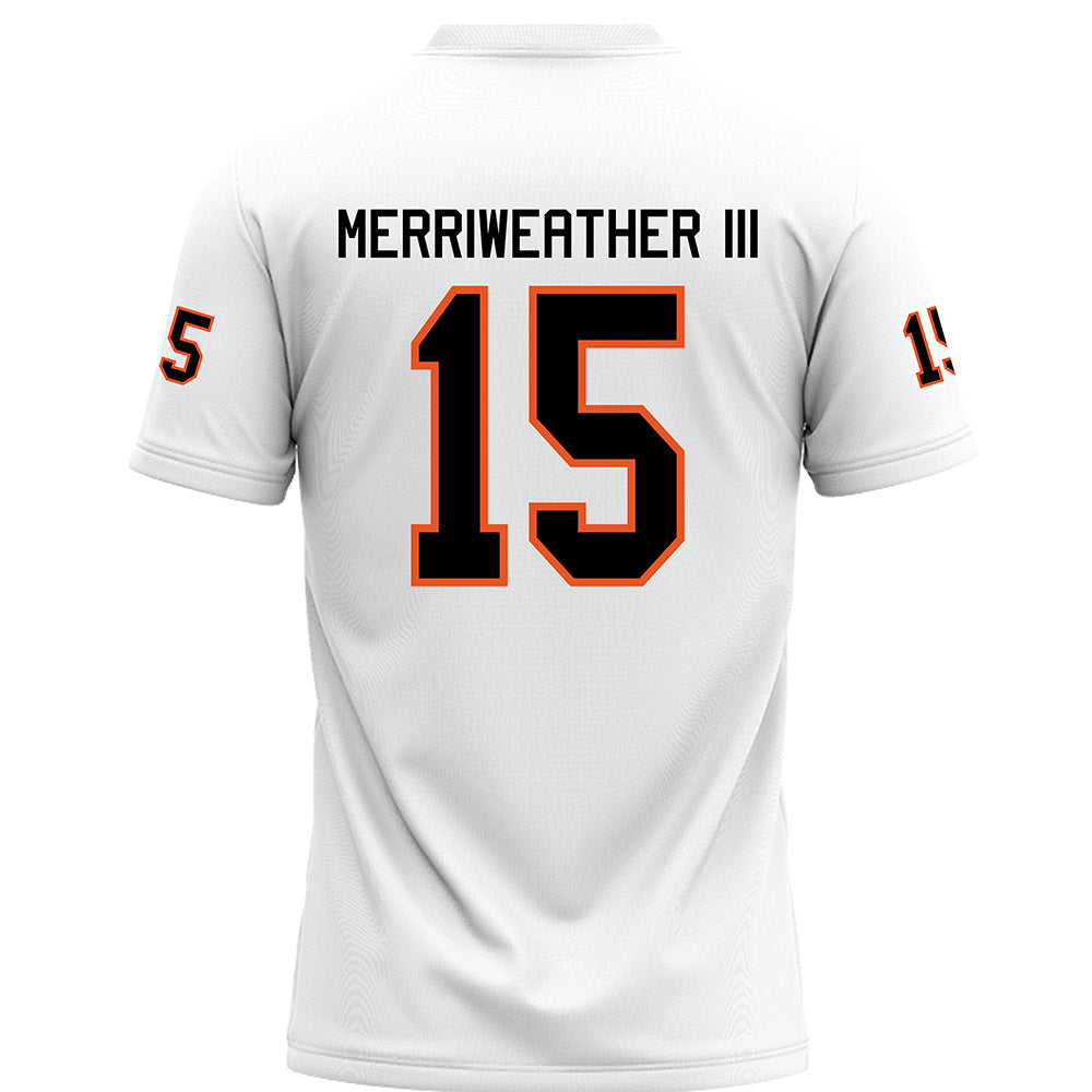 UTPB - NCAA Football : Edwin Merriweather III - White Football Jersey-1