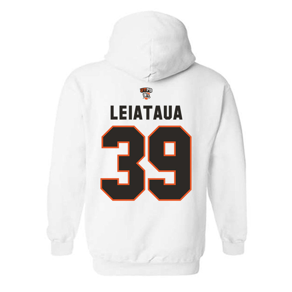UTPB - NCAA Football : Eli Leiataua - Replica Shersey Hooded Sweatshirt-1