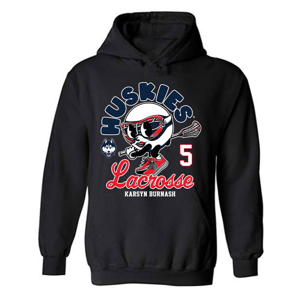 UConn - NCAA Women's Lacrosse : Karsyn Burnash - Fashion Shersey Hooded Sweatshirt-0