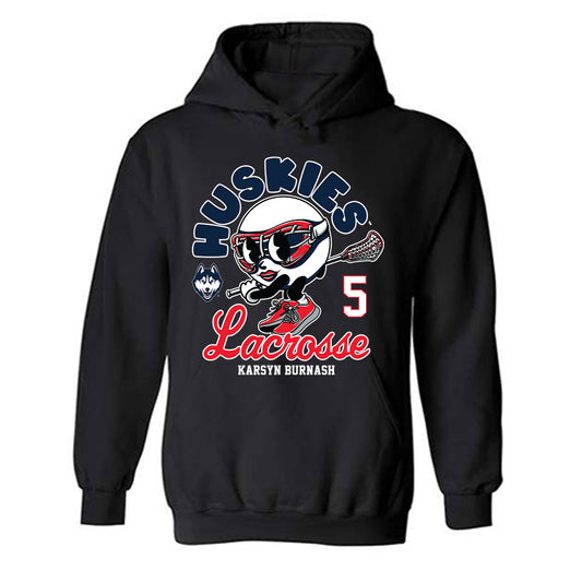 UConn - NCAA Women's Lacrosse : Karsyn Burnash - Fashion Shersey Hooded Sweatshirt-0