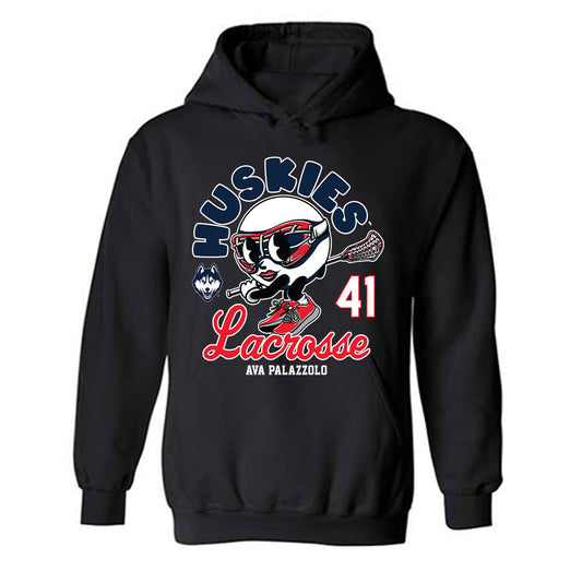 UConn - NCAA Women's Lacrosse : Ava Palazzolo - Fashion Shersey Hooded Sweatshirt-0