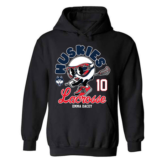 UConn - NCAA Women's Lacrosse : Emma Dacey - Fashion Shersey Hooded Sweatshirt-0