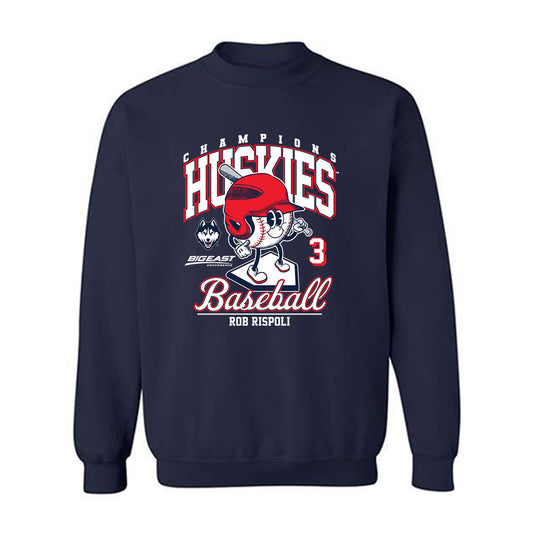 UConn - NCAA Baseball : Rob Rispoli - Fashion Shersey Crewneck Sweatshirt-0