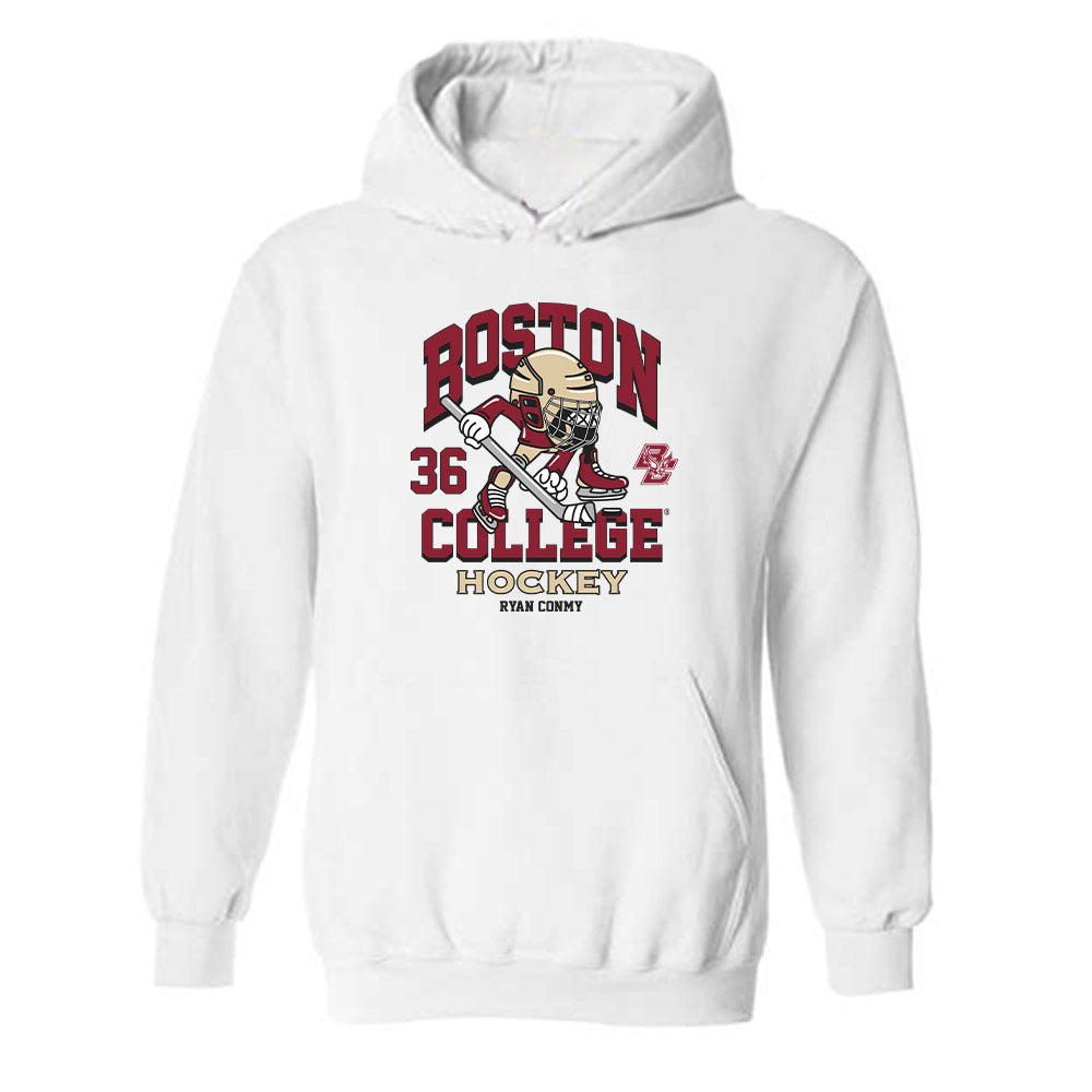Boston College - NCAA Men's Ice Hockey : Ryan Conmy - Fashion Shersey Hooded Sweatshirt-0