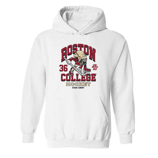 Boston College - NCAA Men's Ice Hockey : Ryan Conmy - Fashion Shersey Hooded Sweatshirt-0